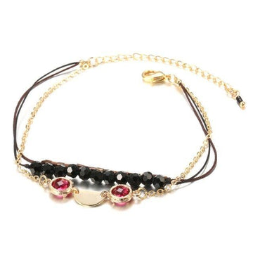 2021 Fashion Vintage Crystal Handmade Beaded Flower Bangles Bracelet - The Jewellery Supermarket